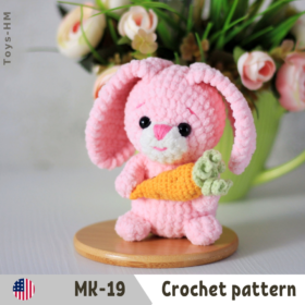 Crochet pattern little hare or rabbit. Amigurumi animal toys. ENG pattern