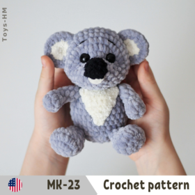 Crochet pattern little koala. Amigurumi animal toys. ENG pattern