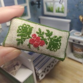 Miniature Pillow Hand Embroidery Dollhouse Decor 5
