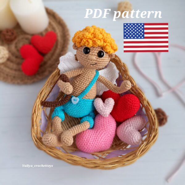 English crochet pattern amigurumi Angel Cupid