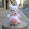 Plush crochet kitten amigurumi toy, soft handmade cat pattern, digital download.