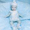 Great Handmade Pastel Knitted Doll Clothes Set for 9-Inch Dolls – Dress, Bonnet, Booties & Diaper | Reborn Baby Doll Outfit