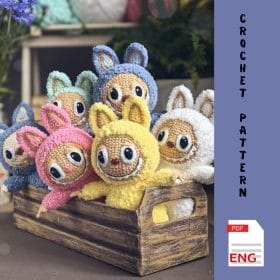 Crochet toy labubu