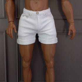 Adonis doll outfit realistic white denim shorts