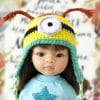Paola Reina doll in funny knitted minion hat