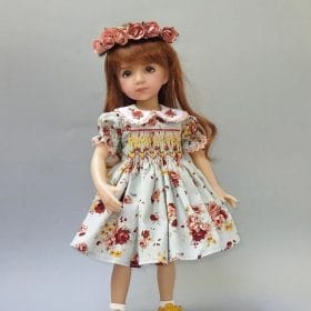 Light blue Little Darling floral smocked dress