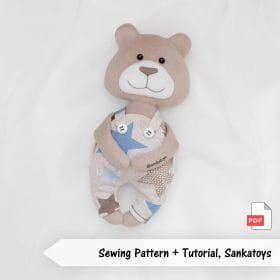 Sewing pattern bear in pants