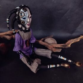 Handmade art doll Eiva – dark fantasy boudoir doll 46cm, collectible