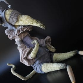 Handmade art doll Furvel – dark fantasy plush rat 56cm, OOAK collectible