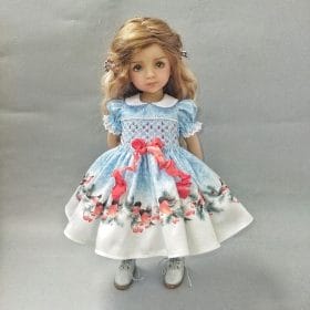 Little Darling light blue smocked dress