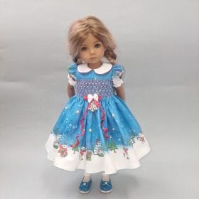 Little Darling smocked blue dress