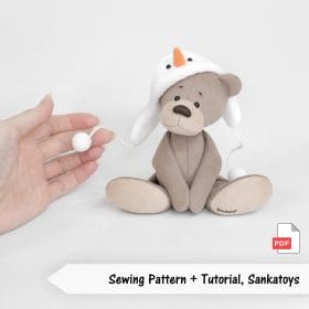 Sewing pattern bear snowman