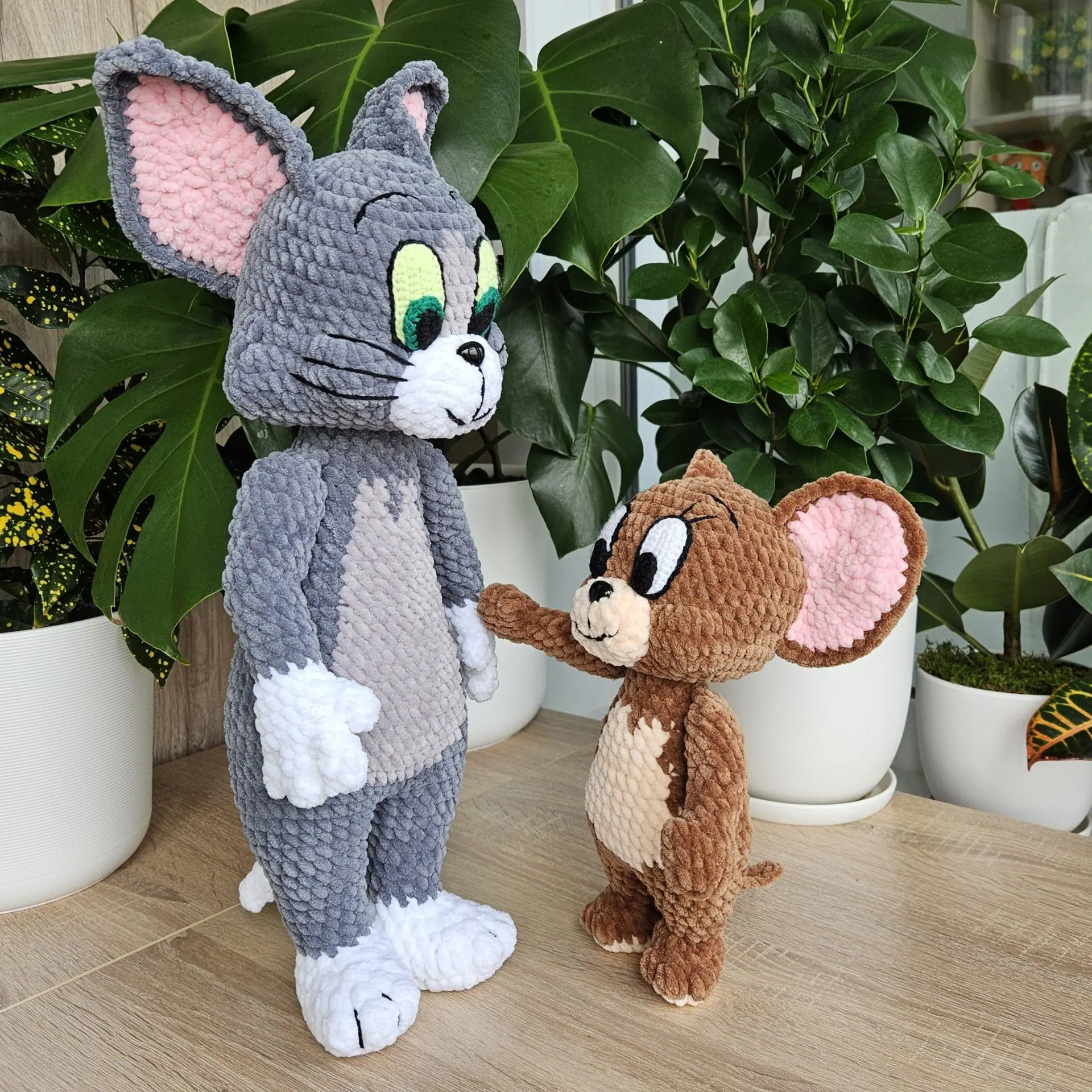 TOM and JERRY crochet patterns set, Tom cat and Jerry mouse 1 Crochet Tom and jerry pattern