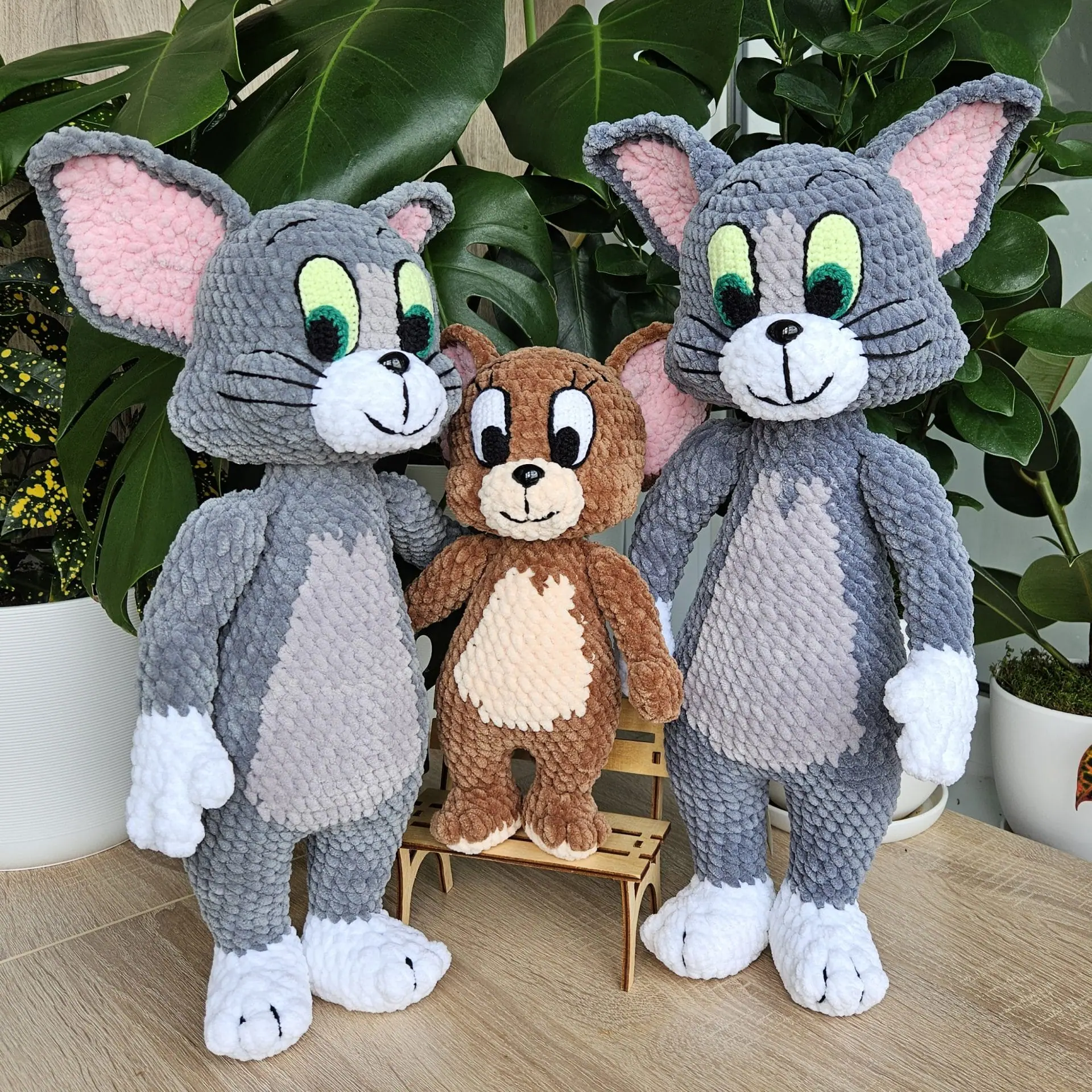 TOM and JERRY crochet patterns set, Tom cat and Jerry mouse 5 Crochet Tom and jerry pattern