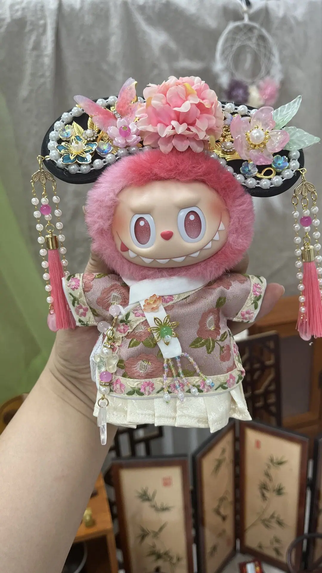 Labubu Chinese princess costume ancient style pink white 2 b 5.jpg