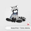 Sewing pattern raccoon