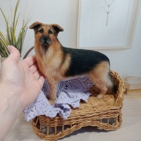 Custom Miniature realistic crochet mix German Shepherd - Labrador