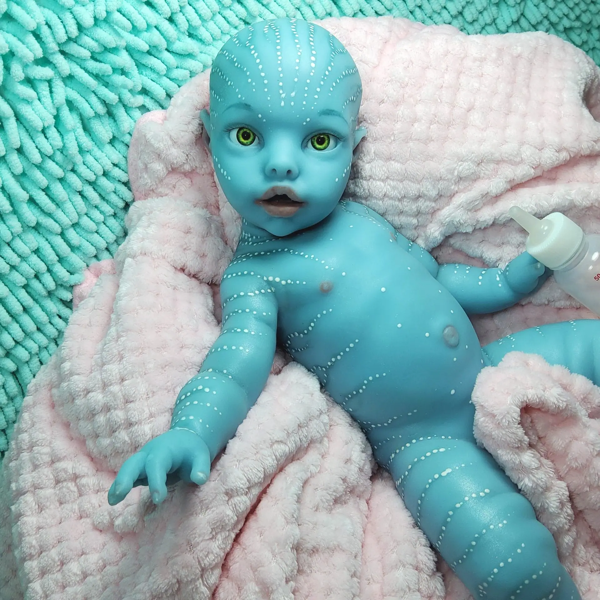 Full Silicone Reborn Doll Avatar Girl 17 Inch 1 Avatar baby doll lying on soft blanket