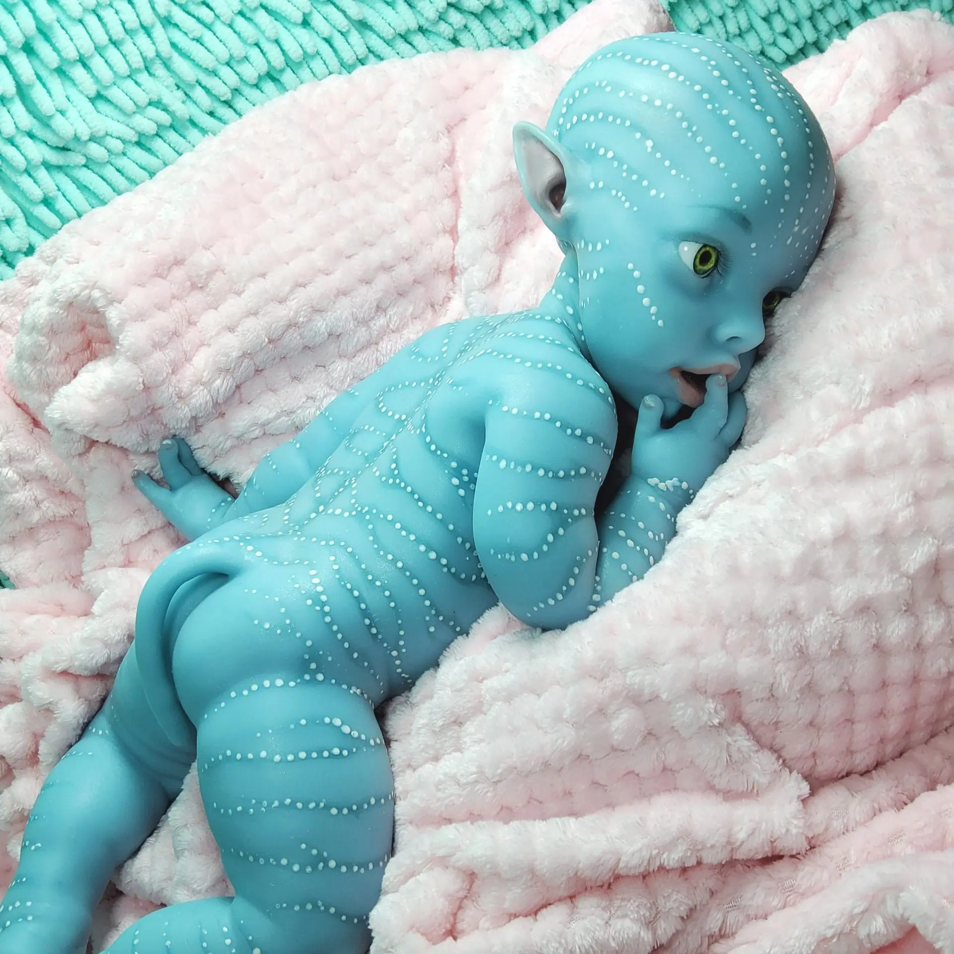 Full Silicone Reborn Doll Avatar Girl 17 Inch 2 Silicone Avatar baby doll showing internal neck spine