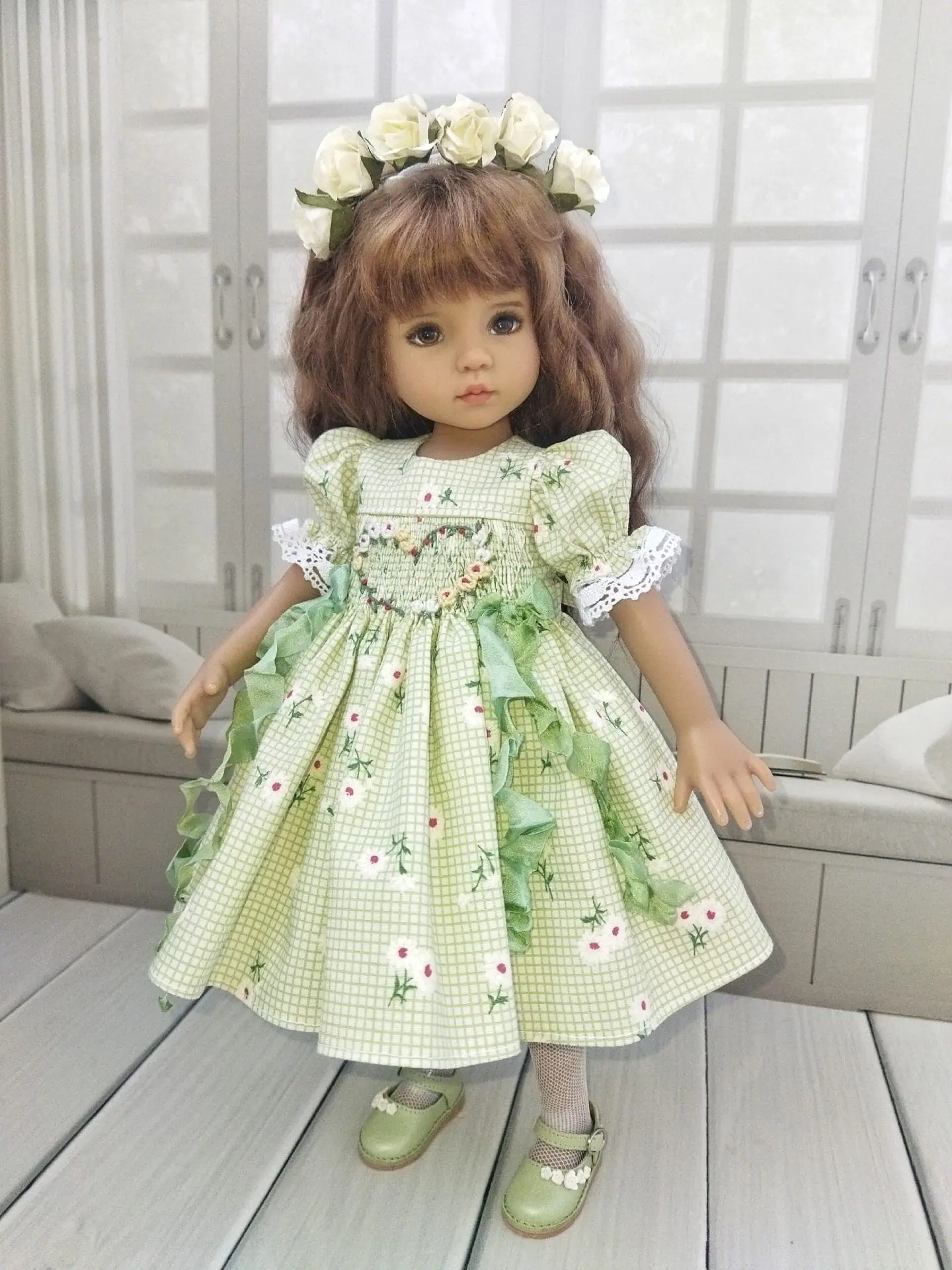 Little Darling green smocked dress with heart embroidery 1 little darling green smocked dress with heart embroidery 2.jpg