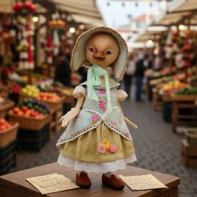 teddy duckling girl in clothes.