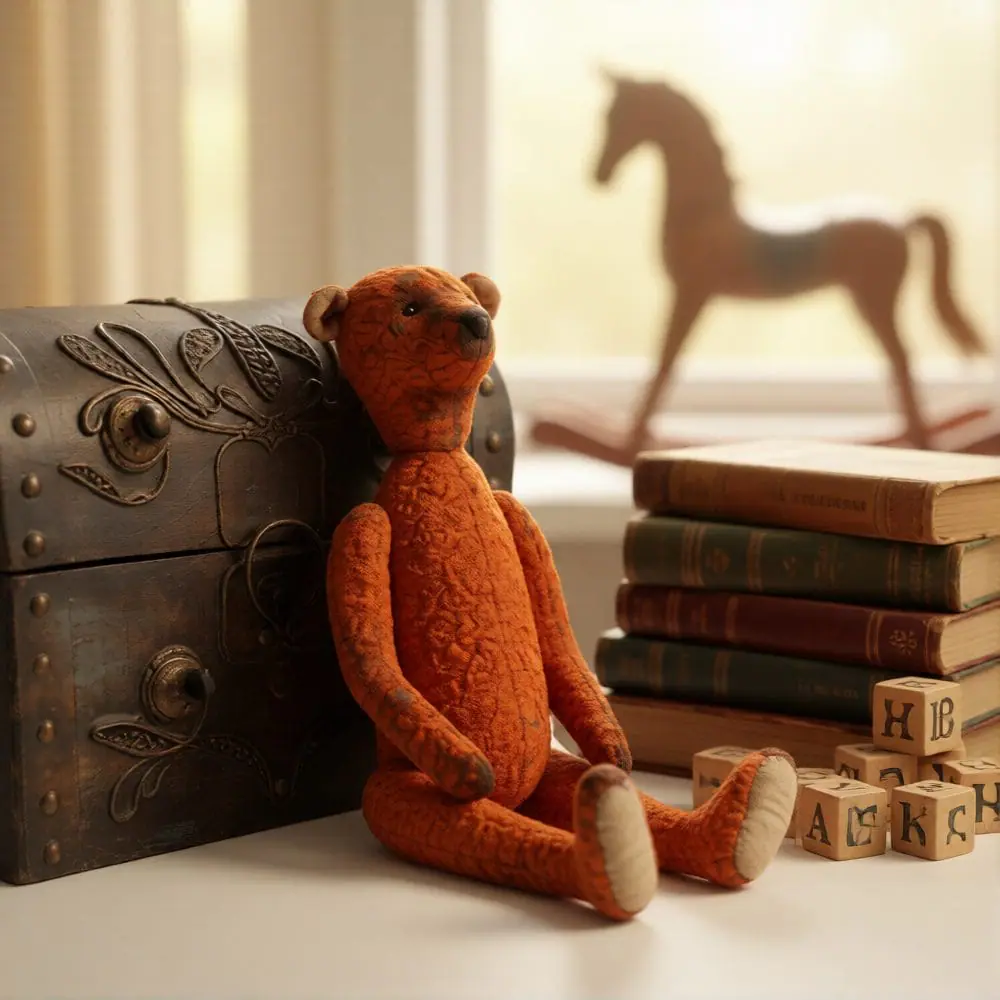 Reserved. vintage teddy bear with clothes 28 cm tall. 1 vintage teddy bear.