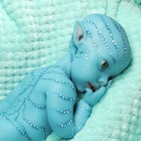 Bathable full silicone Avatar baby doll for water play