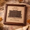 Boston miniature embroidery art in wooden alder frame