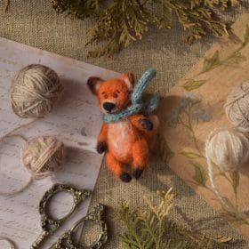 Miniature fox cute toy handmade
