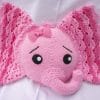 alt="Crochet adorable elephant pillow"