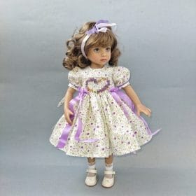 Little Darling flower smocked dress with heart embroidery