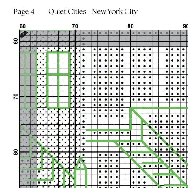 New York City Cross Stitch Pattern PDF Miniature - Quiet Cities 4 New York City Cross Stitch Pattern Chart