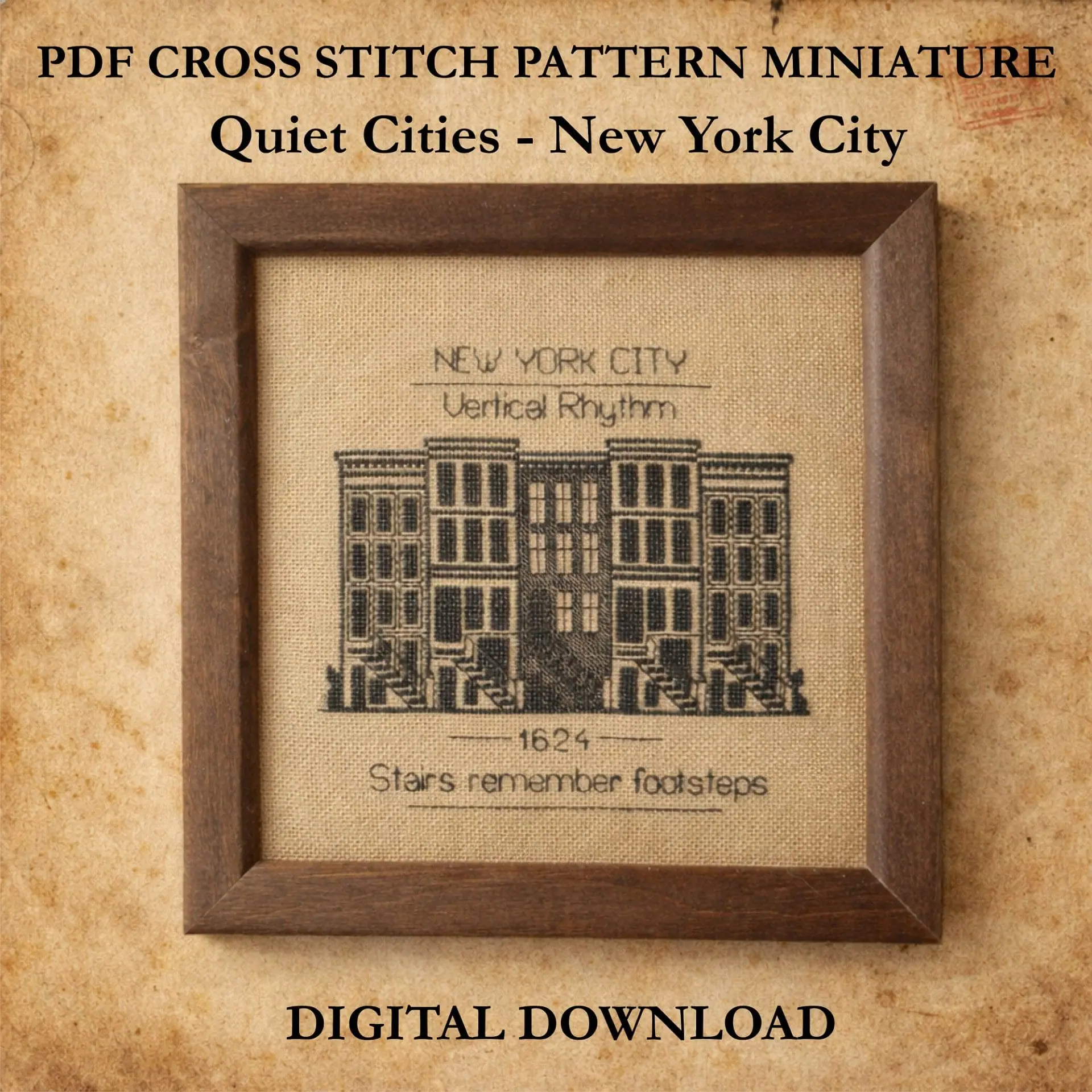 New York City Cross Stitch Pattern PDF Miniature – Quiet Cities