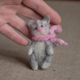 Miniature cute little cat for doll