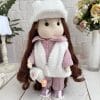 Soft Art Doll in Pink Outfit, Collectible Gift for Girl, Nursery Decor