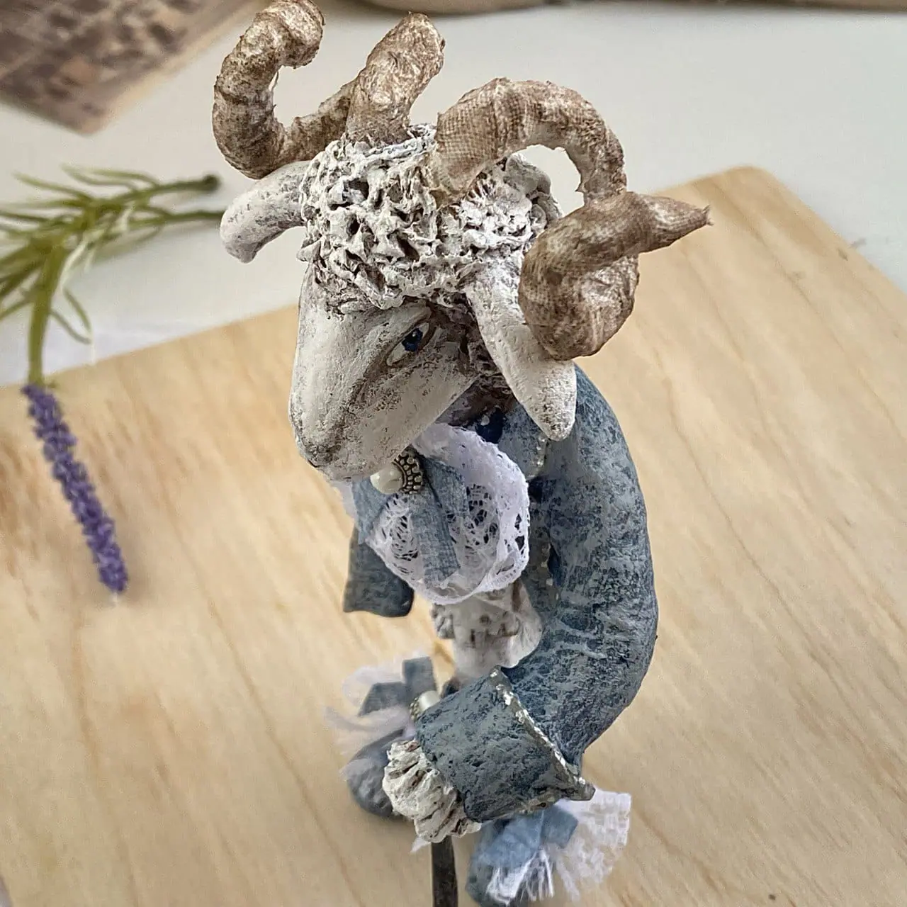 Elegant Ram Art Doll in Primed Textile Suit, Handmade Collectible 5 photo 2025 07 18 12 41 23.jpg