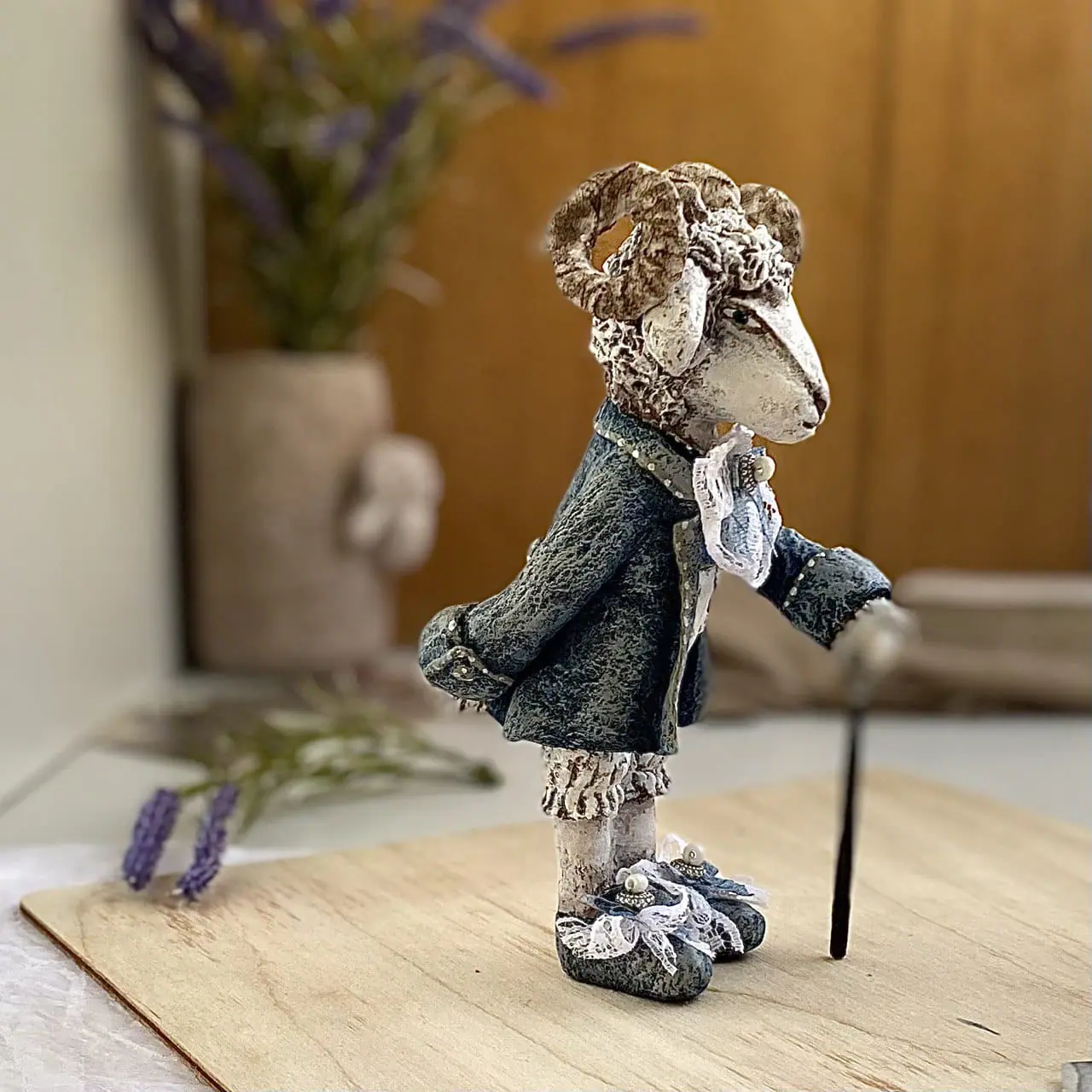 Elegant Ram Art Doll in Primed Textile Suit, Handmade Collectible 1 photo 2025 07 18 12 41 30.jpg