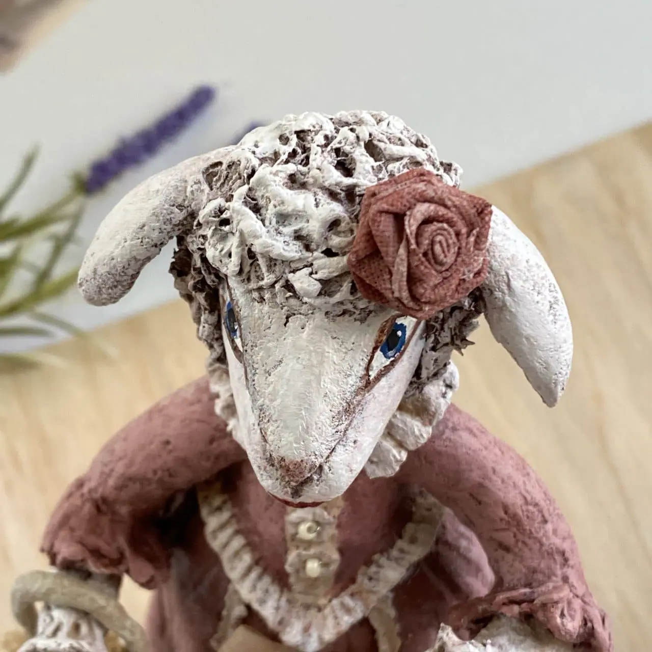 Madame Rosa: Hand-Sculpted Vintage Papier-Mache Sheep Art Doll 1 photo 2025 07 18 13 06 17.jpg
