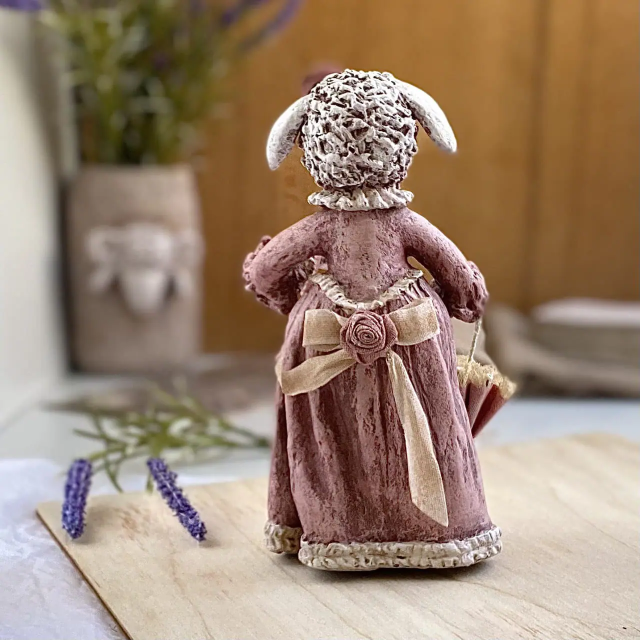Madame Rosa: Hand-Sculpted Vintage Papier-Mache Sheep Art Doll 4 photo 2025 07 18 13 06 22.jpg