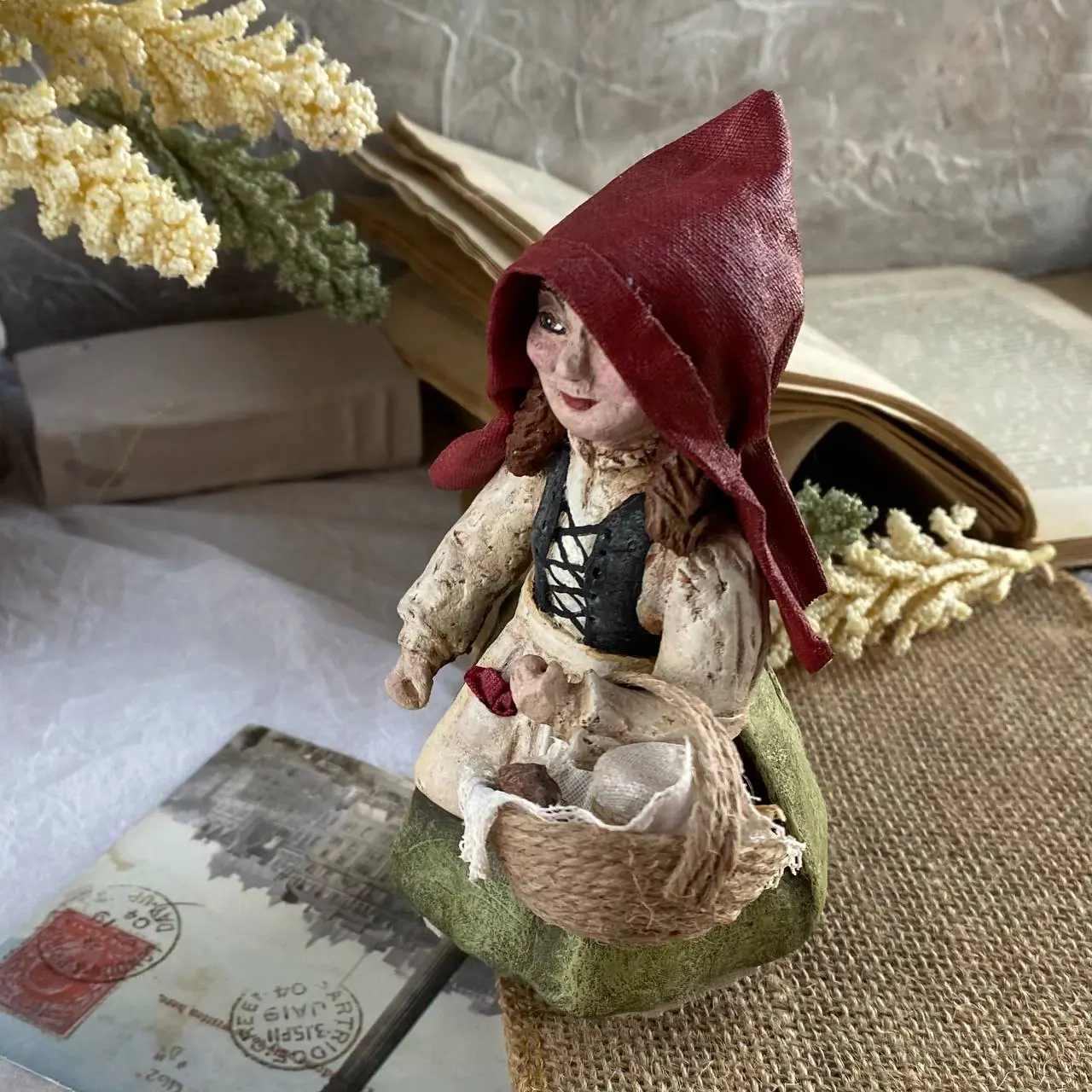 Little Red Riding Hood: Vintage Papier-Mache Art Doll 6 photo 2026 03 01 15 43 29.jpg