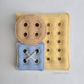 lacing board button lacing toy crochet pattern