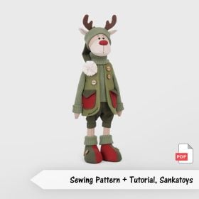 Sewing pattern reindeer Rudolph