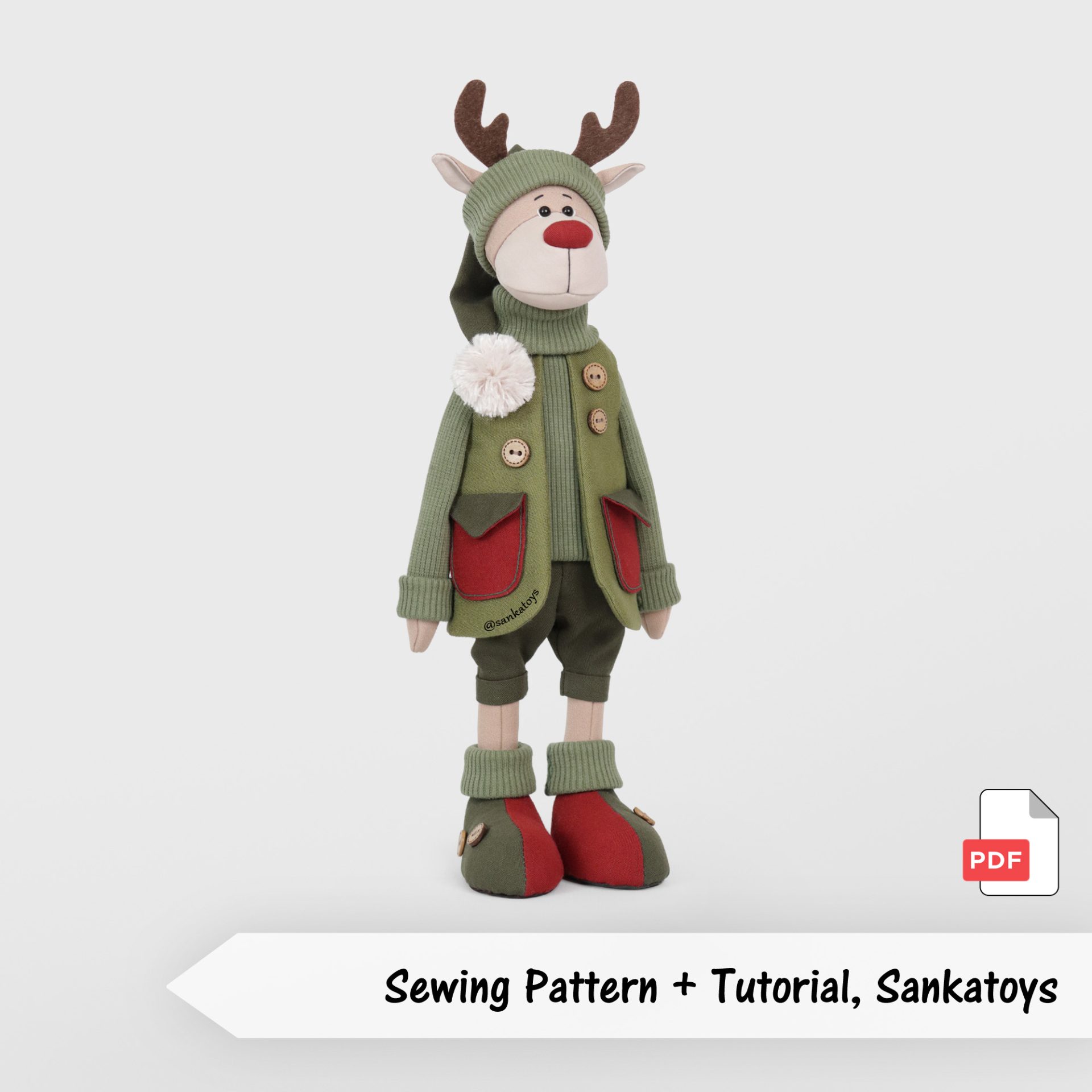 Sewing pattern reindeer Rudolph Sewing pattern reindeer Rudolph